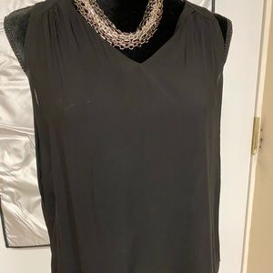 Sleeveless V-Neck Keyhole Top